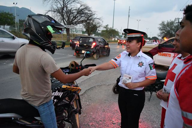 Participa Tránsito Estatal en operativo interinstitucional de prevención de accidentes viales