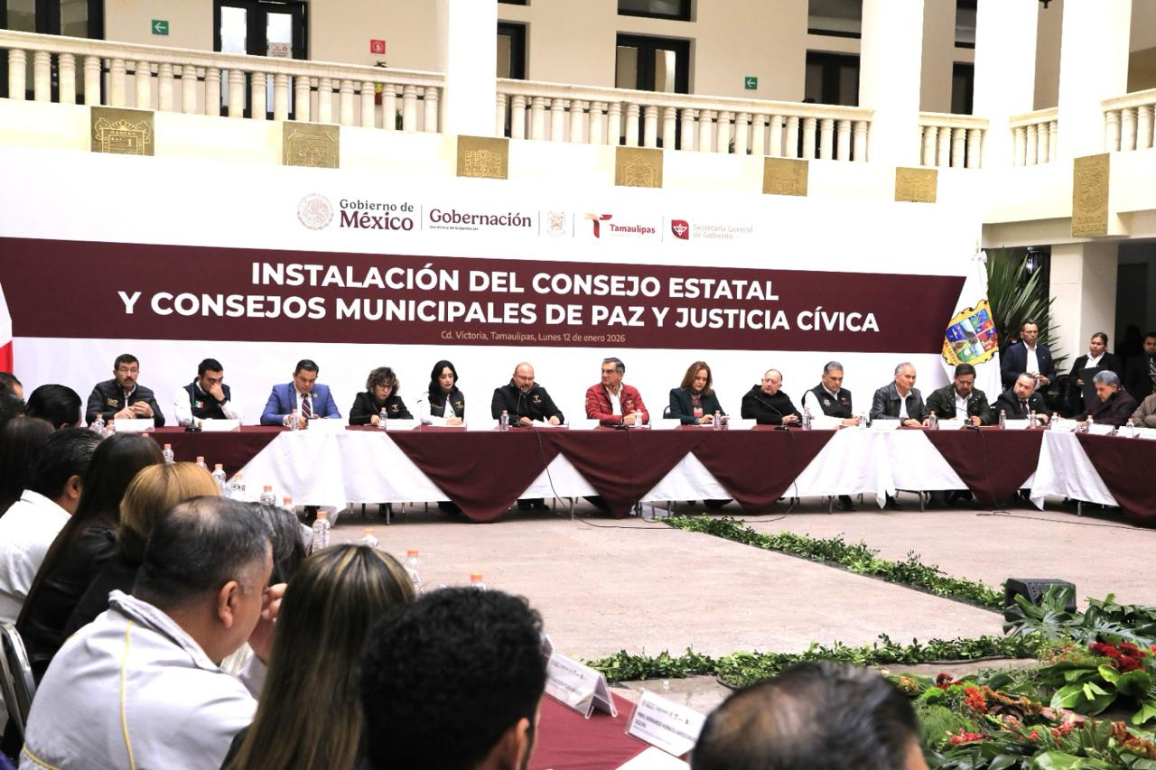 'Paso estratégico de Tamaulipas por la Paz...': SEGOB; 'Construimos la Paz con sentido Humanista...': Américo