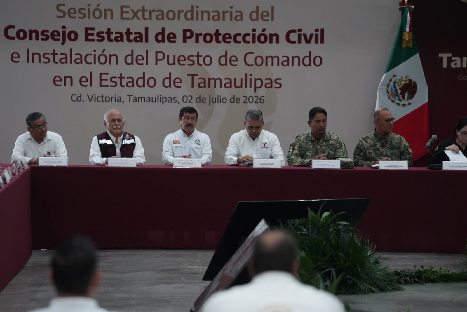 Participa rector de la UAT, Dámaso Anaya, en la instalación del Puesto de Comando Interinstitucional contra Ciclones